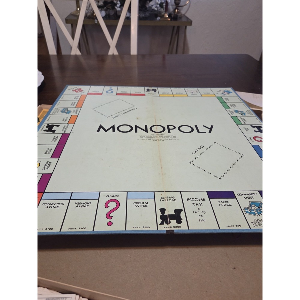 vintage 1961 monopoly board game parker brothers